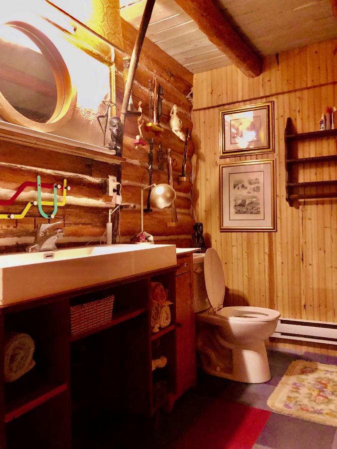 Chalet En Bois Rond Mauricie Saint-Alexis-des-Monts Exterior foto